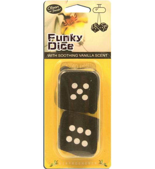 Dice-shaped hanging car air freshener