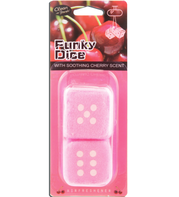Dice-shaped hanging car air freshener