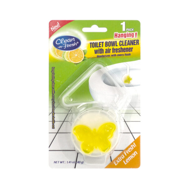 toilet bowl cleaner with buttererfly-shaped air freshener