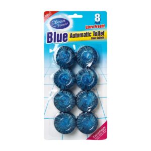 Blue automatic toilet bowl tablets