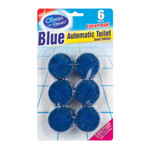 Blue automatic toilet bowl tablets